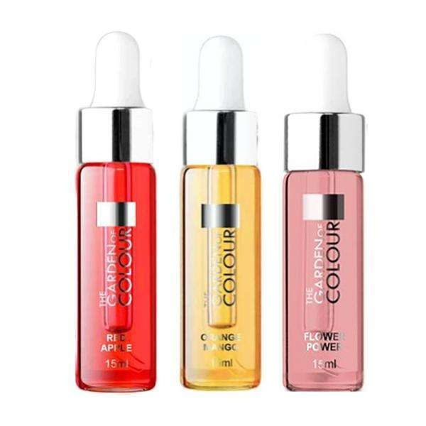 3-pack - Nagelbandsolja - Äpple, Mango, Blomma - 15ml multifärg