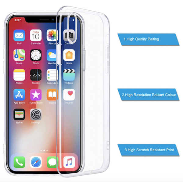 iPhone X/Xs silikonikuori - Läpinäkyvä Transparent