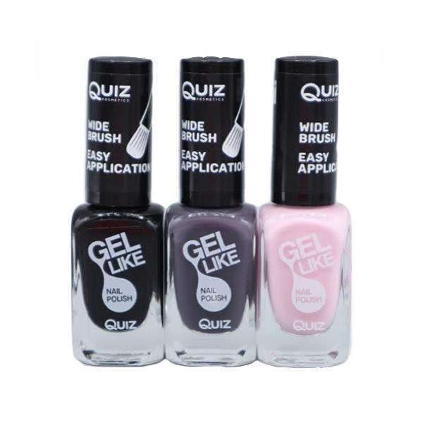 3 neglelakker, neglelakk - Sort, Grå, Rosa Multicolor
