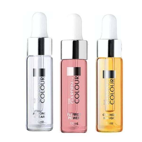 3-pack - Nagelbandsolja - Mandel, Mango, Blomma - 15ml multifärg