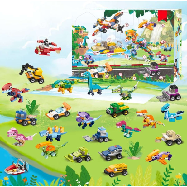 Adventskalender Legetøjsbiler &amp; Dinosaurer - Julekalender 202 Multicolor