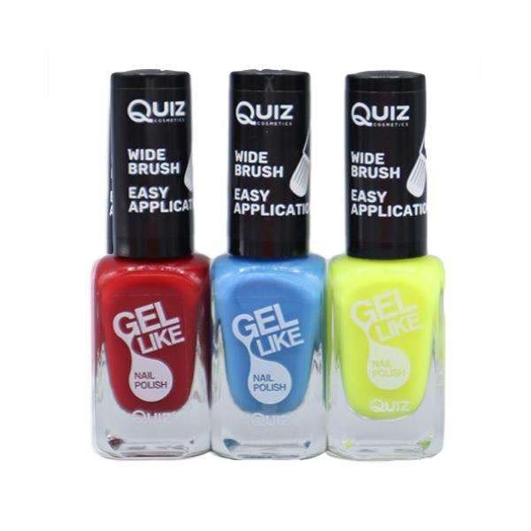 3st nagellack, nail polish - Röd, Blå, Gul multifärg
