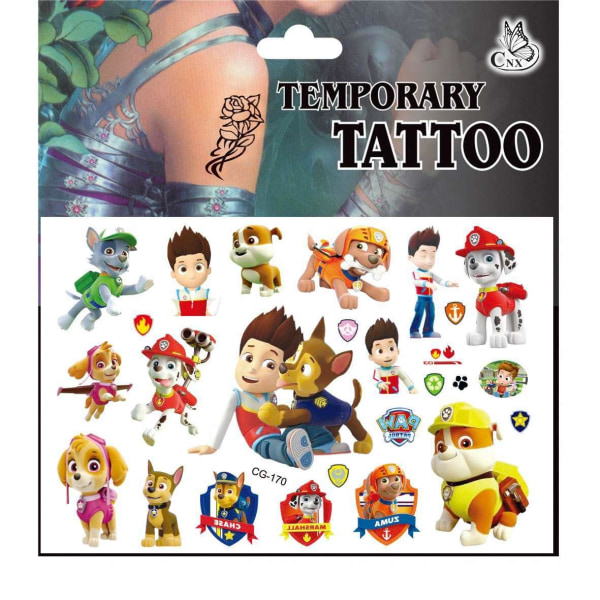Paw partio tatuoinnit - 4 arkkia - Lasten tatuoinnit Multicolor