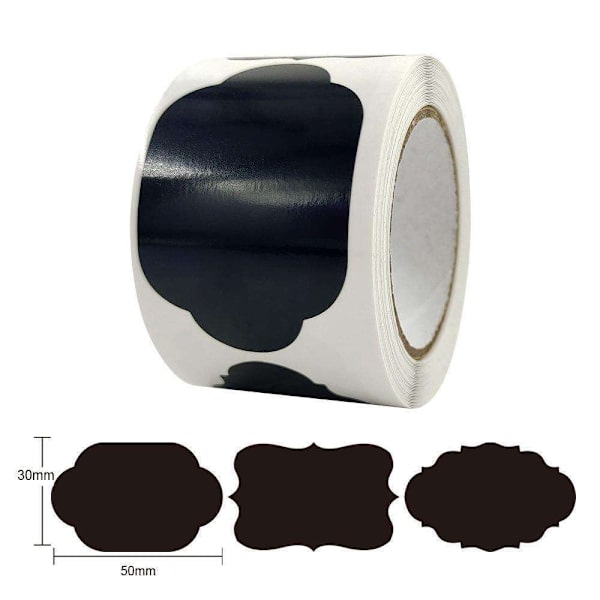 150 kpl Liitutaulun tarrat Stylus etiketit Purkit + kynä Black
