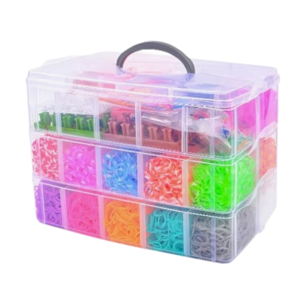 Superstort Loom Bands Kit – 28 000 delar med tillbehör, multifärg multifärg