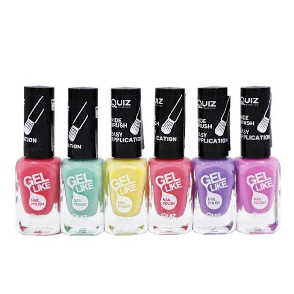 6 neglelakker, neglelakk - Pastell Multicolor