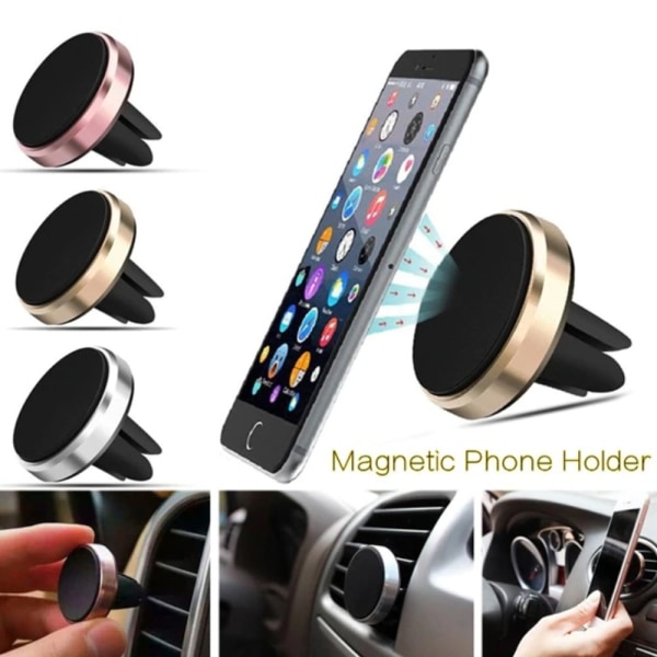 Yleiskäyttöinen matkapuhelinteline autollesi - Pieni, käytännöllinen magneetilla Silver