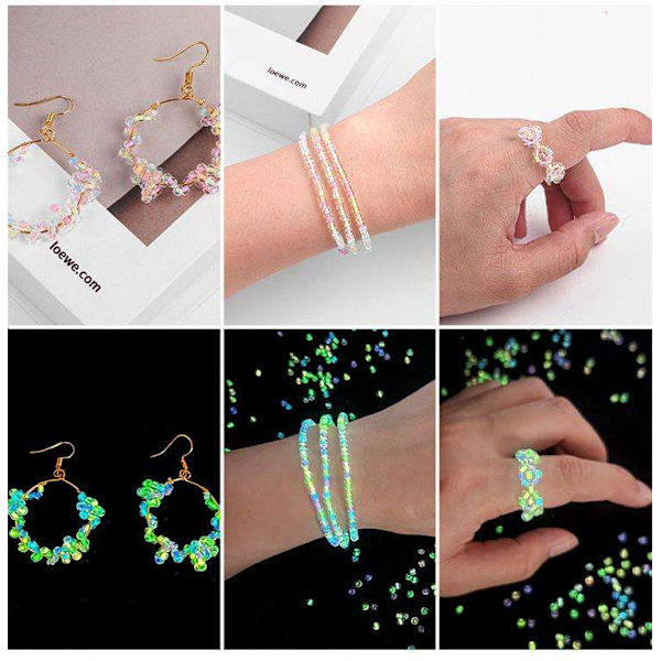 Seed beads - 2mm - 750st - Glow in dark - Luminous beads multifärg