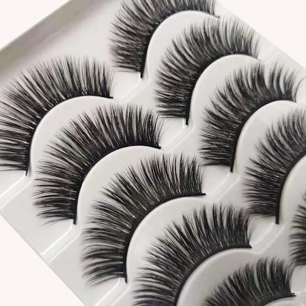 5 par falske øjenvipper - 6D faux mink - G221 Black
