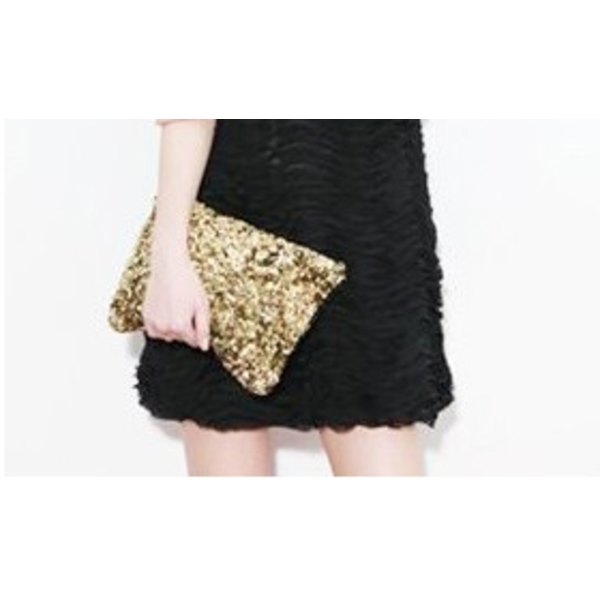 Käsilaukku/Clutch Sequins Gold Party Gold