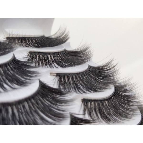 5 par falske øjenvipper - 6D faux mink - G211 Black