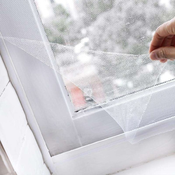 Hyttysverkko / hyönteisverkko ikkunaan - 130x150cm - Leikkattava - Hyttynen White