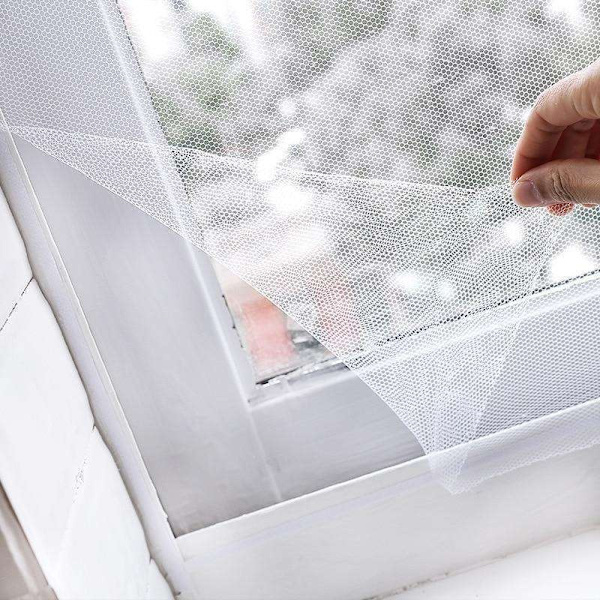 Myggnett / Insektnett til vindu - 130x150cm - Klippbart - Mygg White