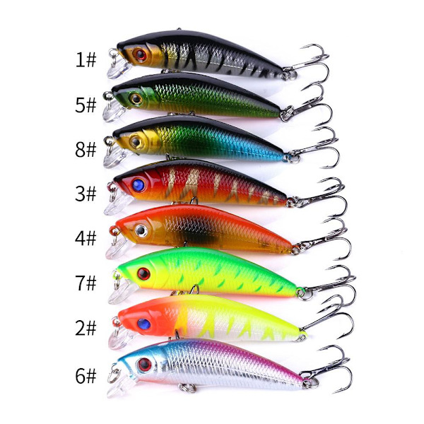 5-pack fiskedrag wobbler multifärg