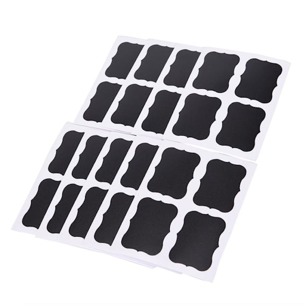 36-pakning tavleetiketter, tavleetiketter Black