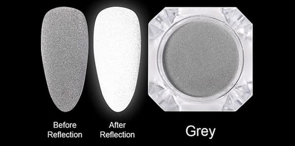 Glitterpudder reflekterer i mørket / Glow in the dark - Refleks Silver