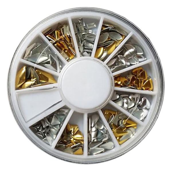 Metall dekorationer/nitar i guld och silver rhinestone hjul multifärg