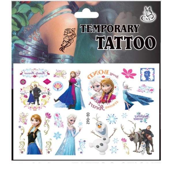 Frosne tatoveringer - 20 stk - Barnetatoveringer - Elsa, Anna, Frost MultiColor CG-062
