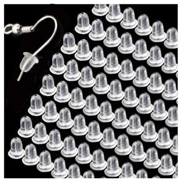 50 Ploppers Bagside til øreringe i nikkelfri latex Transparent