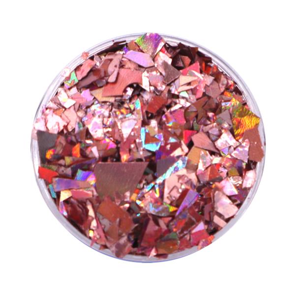 Negleglitter - Flakes / Mylar - Lyserosa - 8ml - Glitter Light pink