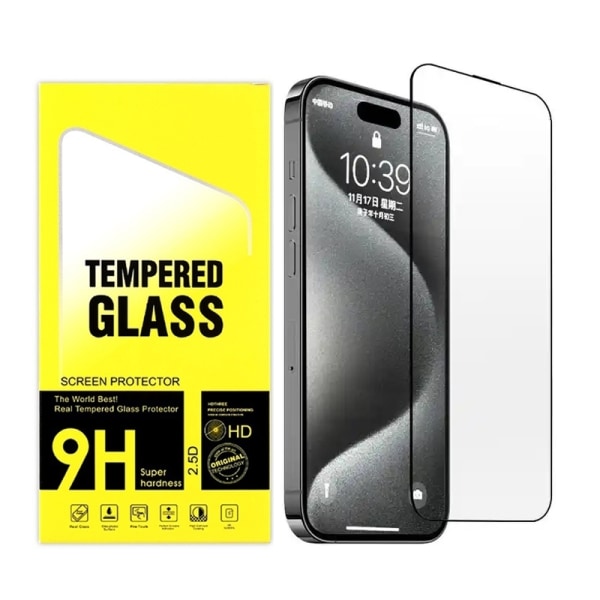 2-pack skjermbeskytter Herdet glass - iPhone 15 Transparent