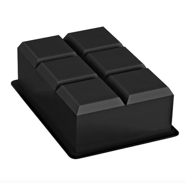 Is/Chokolade/Geléform Store firkanter - XL terninger - isterning Black