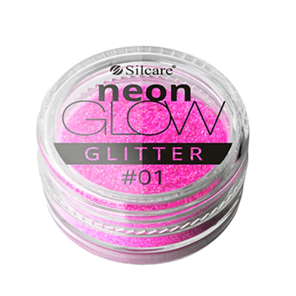 Negleglitter - Neon Glow glitter - 01 3g Pink