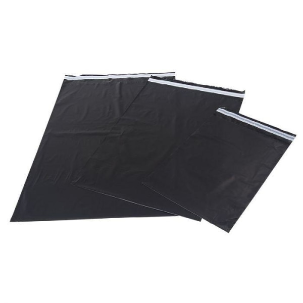 100 kpl Musta verkkokauppalaukku/postimyyntipussi - 25 x 35 cm Black