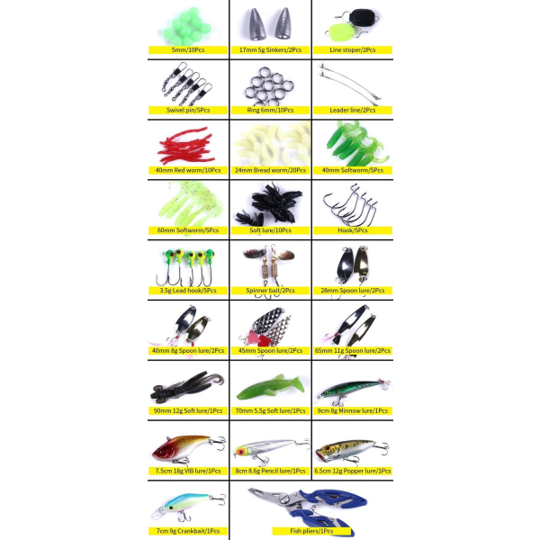 110-pak med fiskelokker og tilbehør - Fiskelokker
