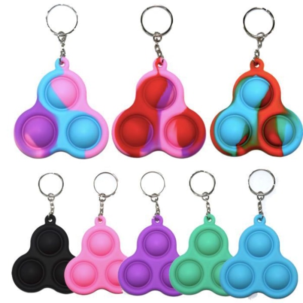 3 kpl monipakkaus - Yksinkertainen kuoppa, MINI Pop it Fidget Finger Lelu - CE Multicolor