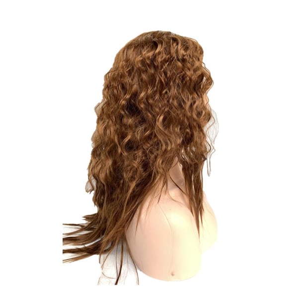 Peruukki Tummanruskea/ruskea sis. peruukkiverkko ja hiustenpidennyskampa Brown
