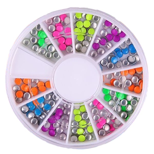Metalliset koristeet/niitit neon 3mm strassipyörät Multicolor