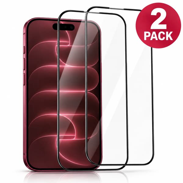 9D Härdat Skärmskydd i Glas för iPhone 18 Pro Max – 2-pack Transparent