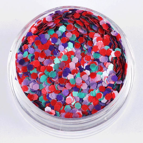 Negleglitter - Mix - Sommerbær - 8ml - Glitter