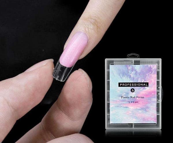 Dual formtippar för polygel/akrylgel 120-pack Clear Transparent