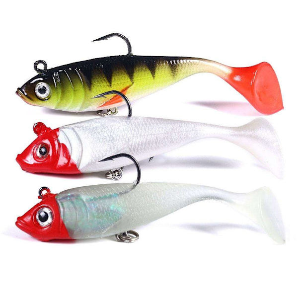 3-pak - Jig til gedde - Aborre - 10cm Multicolor