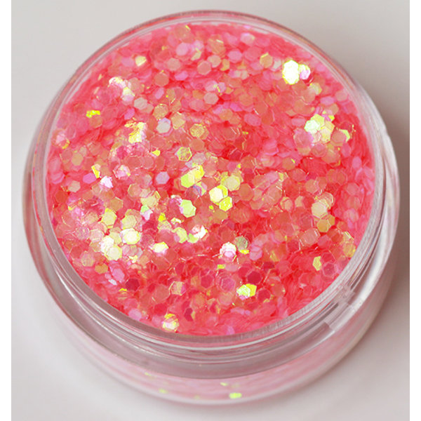 Nail glitter - Hexagon - Coral - 8ml - Glitter Pink