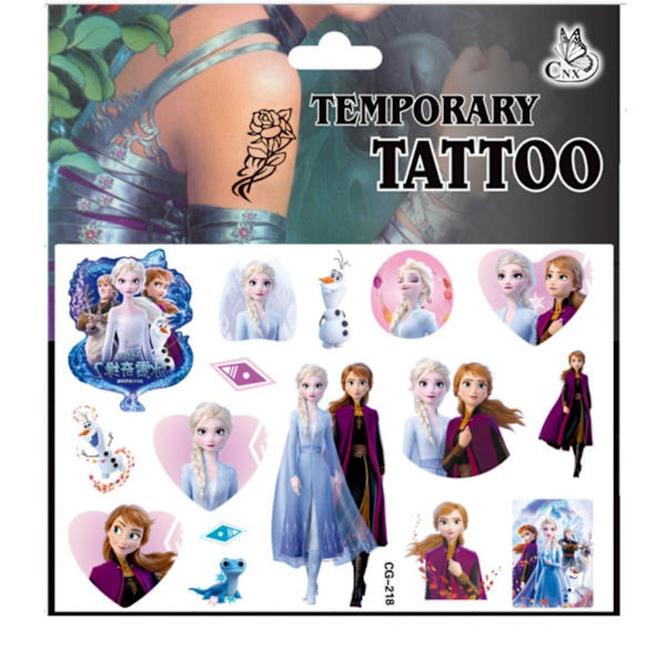 Pakastetut tatuoinnit - 15kpl - Lasten tatuoinnit - Elsa, Anna, Frost MultiColor CG-218