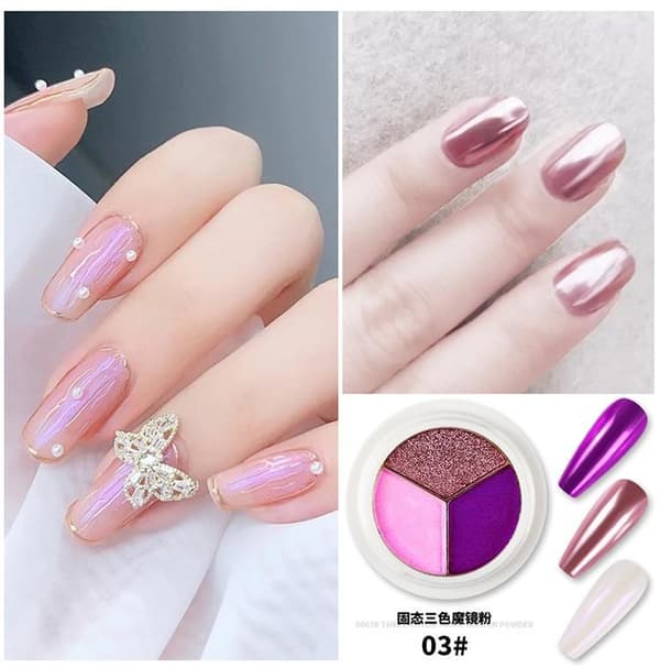 Magic Mirror Solid Nail Glitter Powder - Pigment - Negledekorasjoner Nr - 06