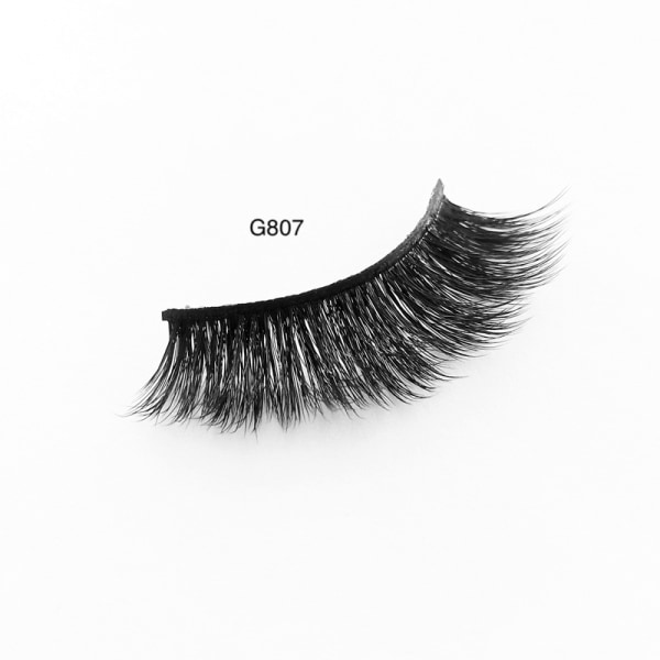 5 paria tekoripsiä - 3D tekominkki - musta Black 3D faux mink - G807