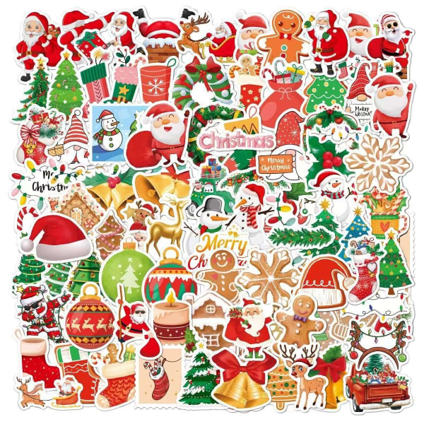 100st julstickers stickers klistermärken - Juldekorationer multifärg