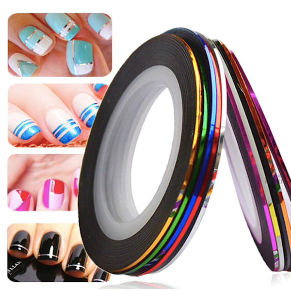 Striping tape , nageltejp , nageldekorationer - 10pack