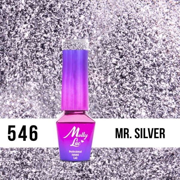 Mollylac - Gelelakk - Luxury Glam - Nr546 - 5g UV gel/LED Silver
