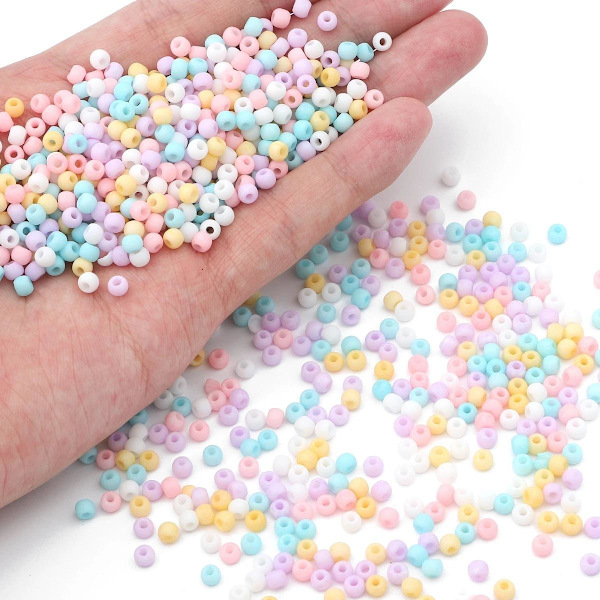Frøperler - 2mm - 2000stk - Macarons Iskrem MultiColor 2000st