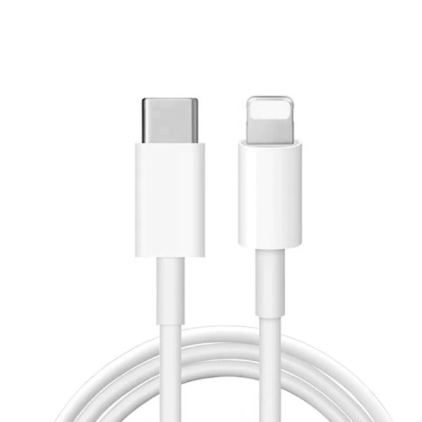 2 iPhone Lader Hurtiglader - Adapter + Kabel 20W USB-C 2m White
