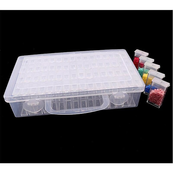 64-Slots diamond painting clear storage box - Förvaringsbox Transparent