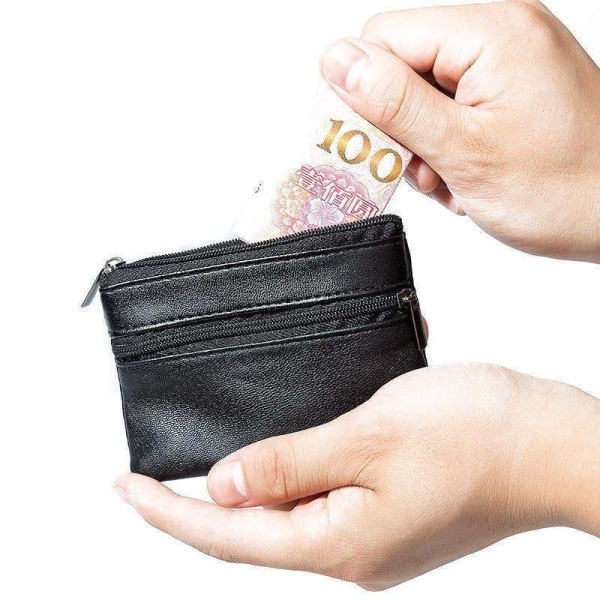 Korthållare - Liten plånbok med dragkedja Black