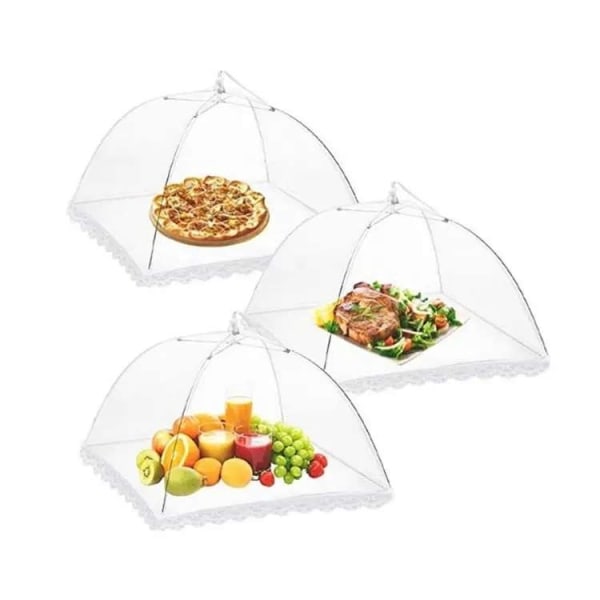 Pop-Up Matparaply av Mesh – Stilfullt Skydd for Dine Måltider White