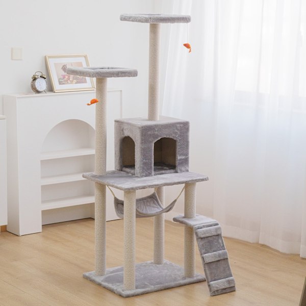 Kattetræ - 158cm - Kradsestolper - Kradsemøbler Light grey