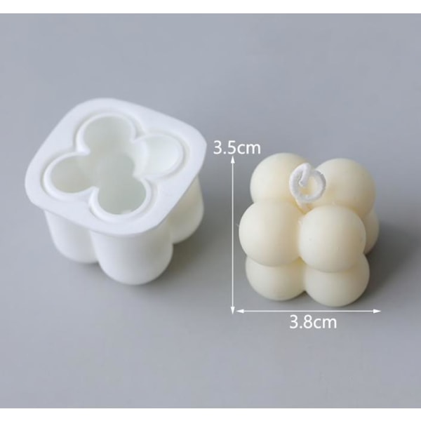 2-pack DIY - Lysformer - Candle Big / Small, Mold, Candle form White